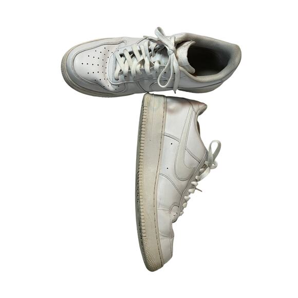 Nike Air Force 1 Low White Leather Sneakers Men’s Size 12 - Picture 2 of 9